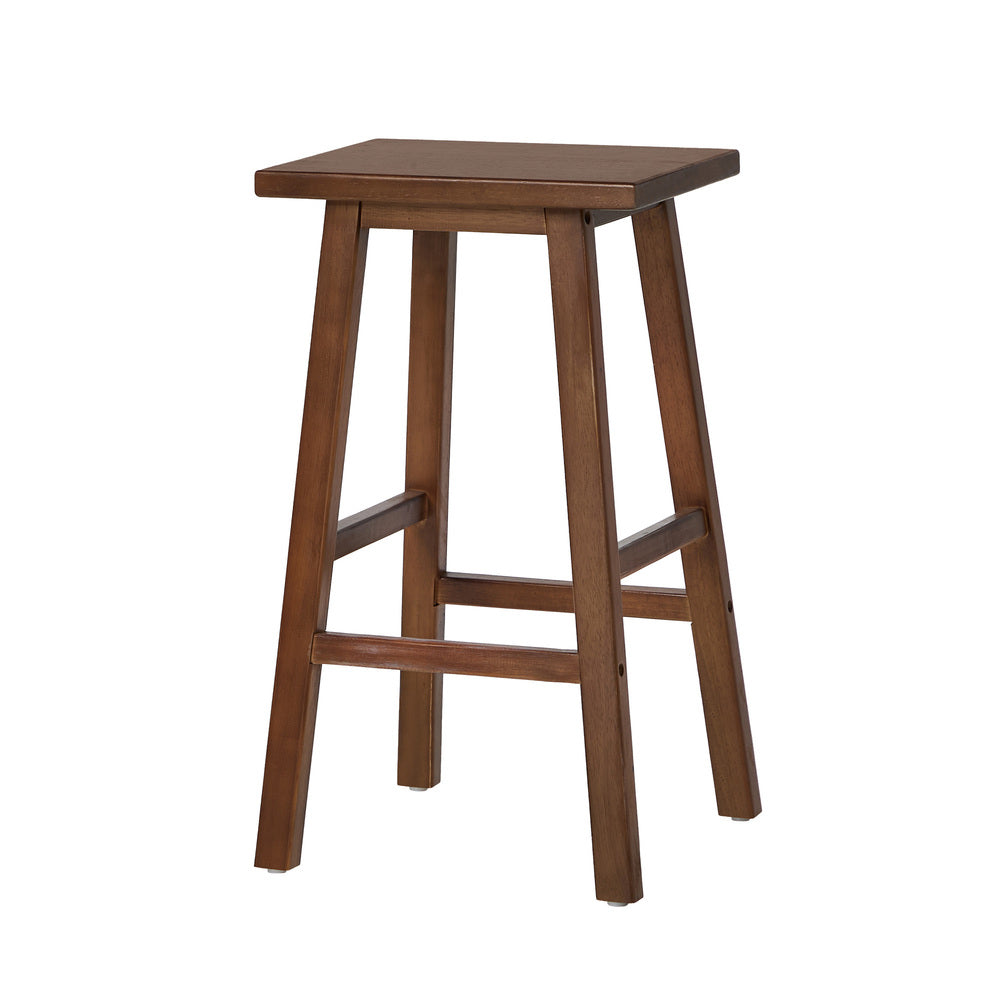 Bar Stools Set 4 Rubber Wood Walnut 150kg | Simpledeals