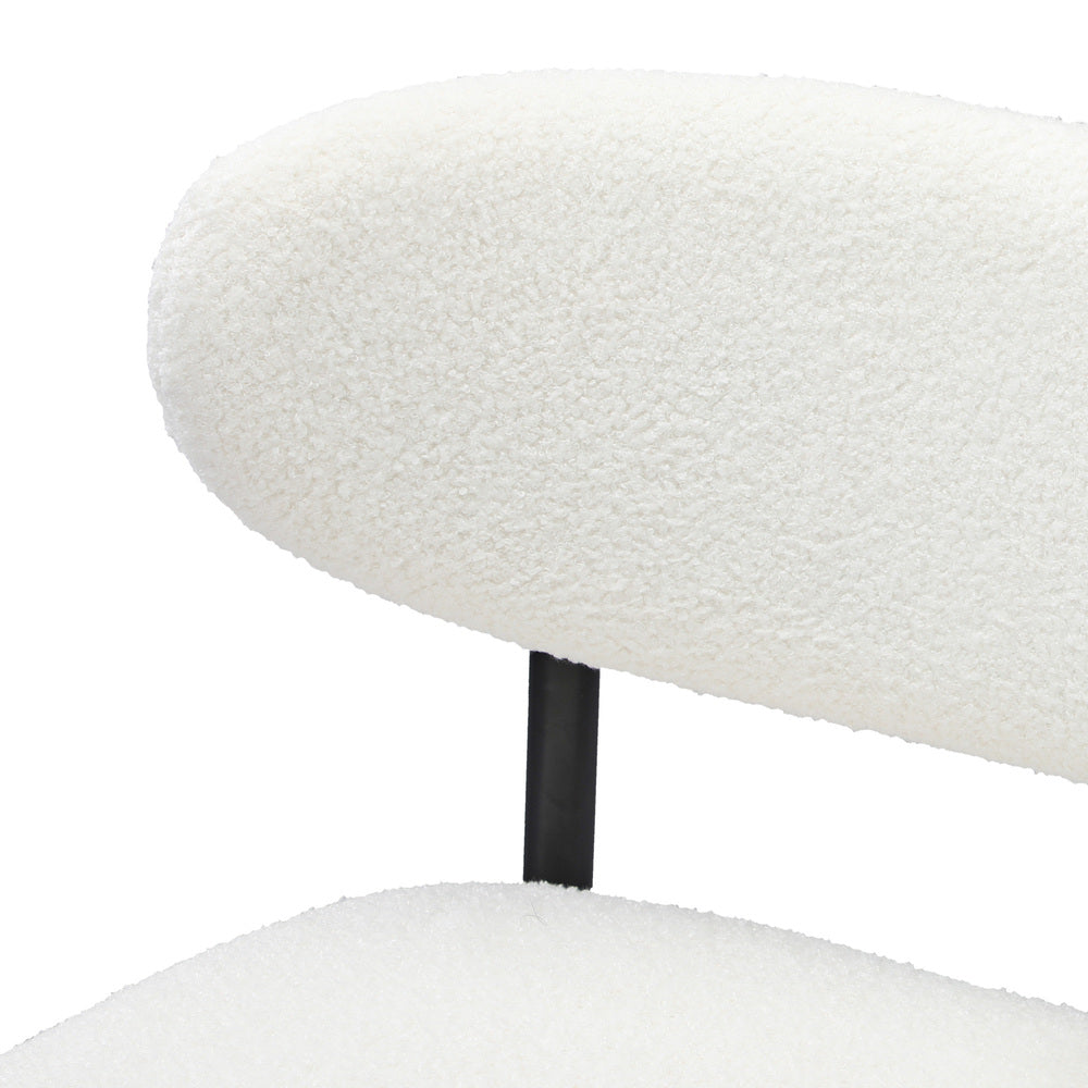 2x/4x Bar Stools Boucle Fabric Black/Natural and White