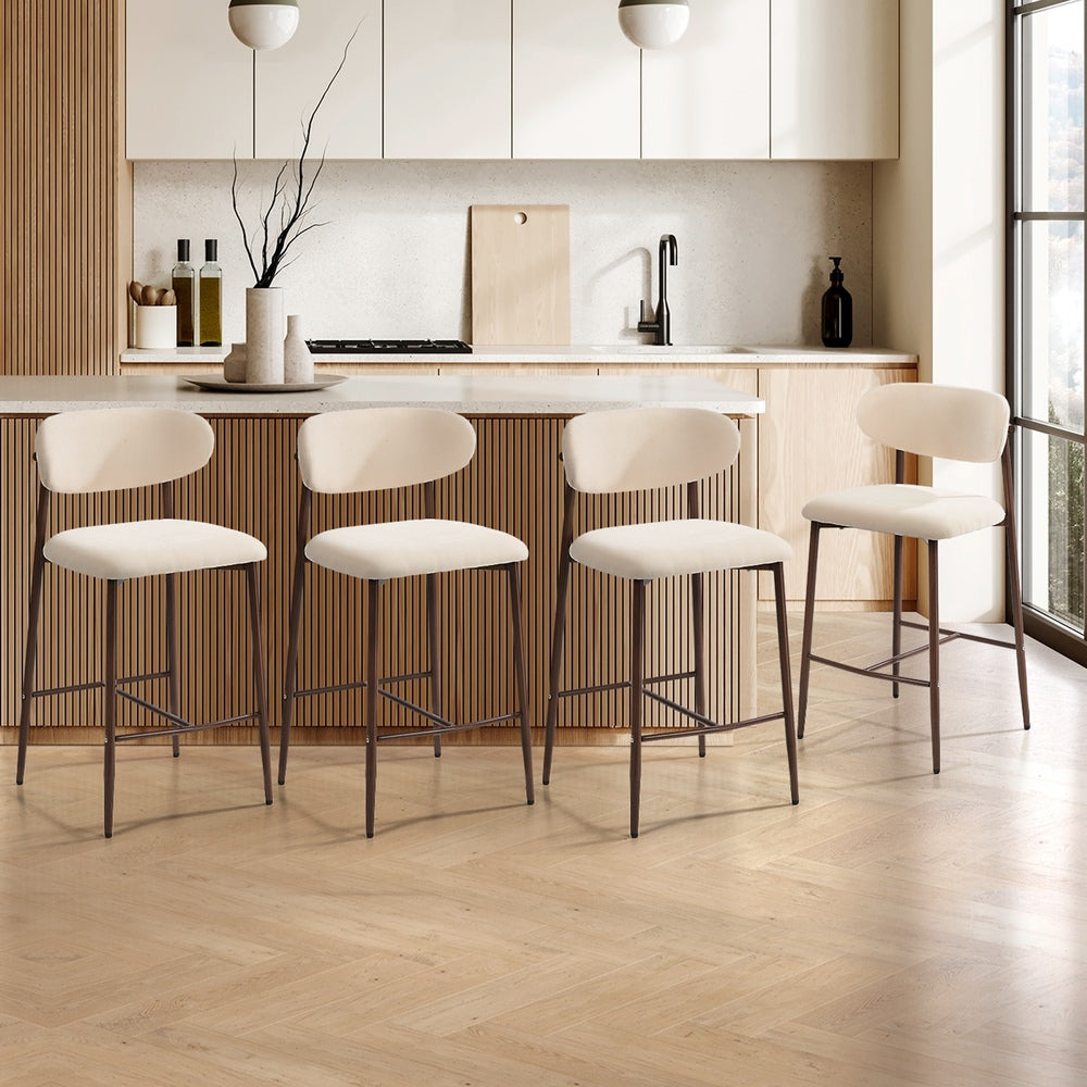 Bar Stool Walnut Boucle 51.5x46x95.5cm