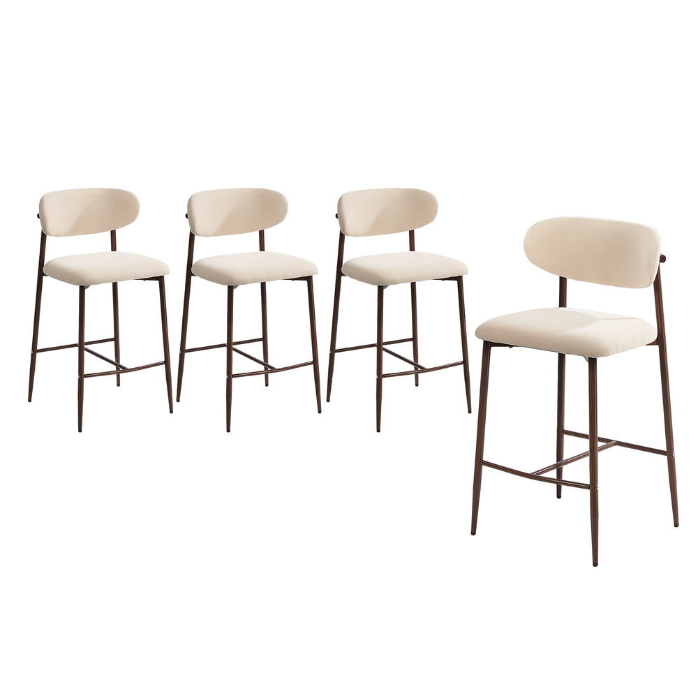 Bar Stool Walnut Boucle 51.5x46x95.5cm