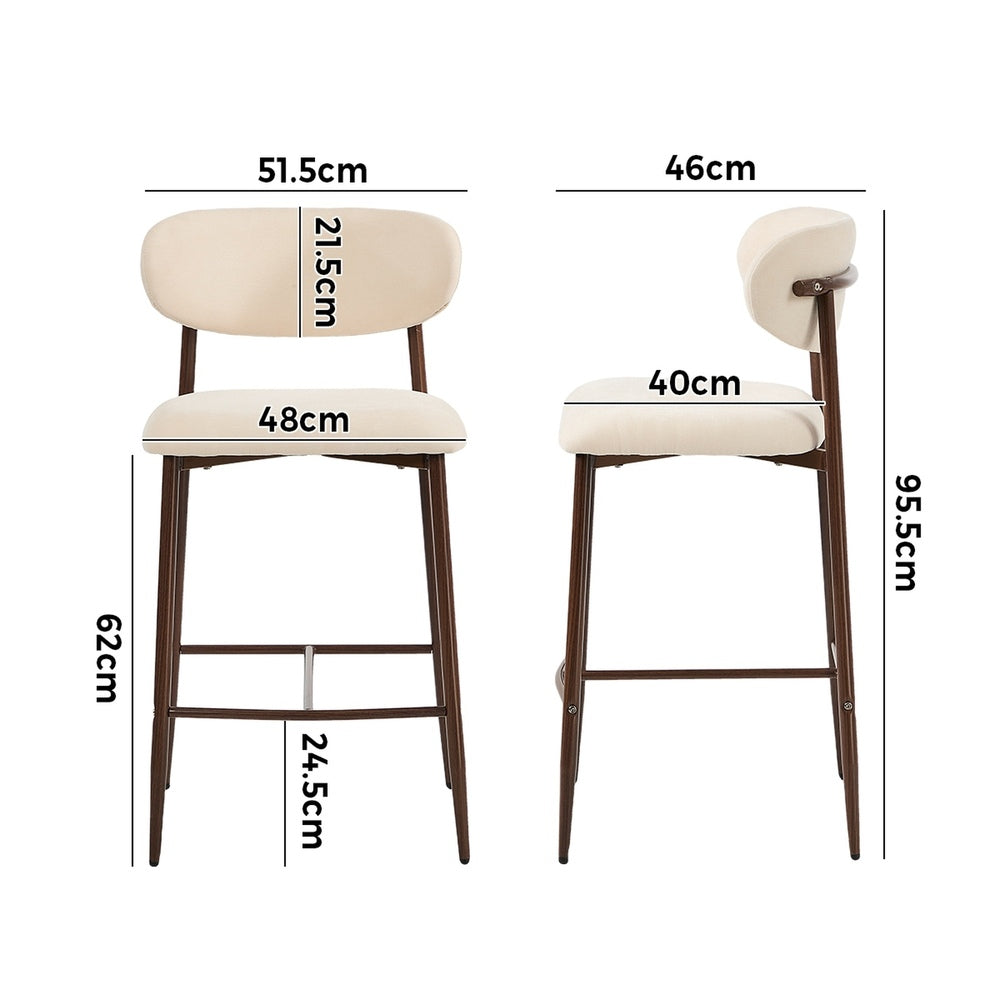 Bar Stool Walnut Boucle 51.5x46x95.5cm