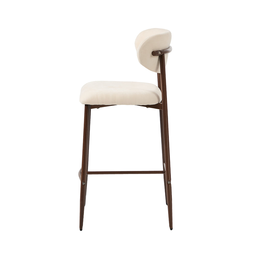 Bar Stool Walnut Boucle 51.5x46x95.5cm