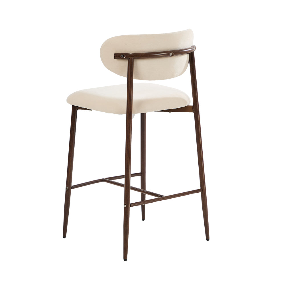Bar Stool Walnut Boucle 51.5x46x95.5cm