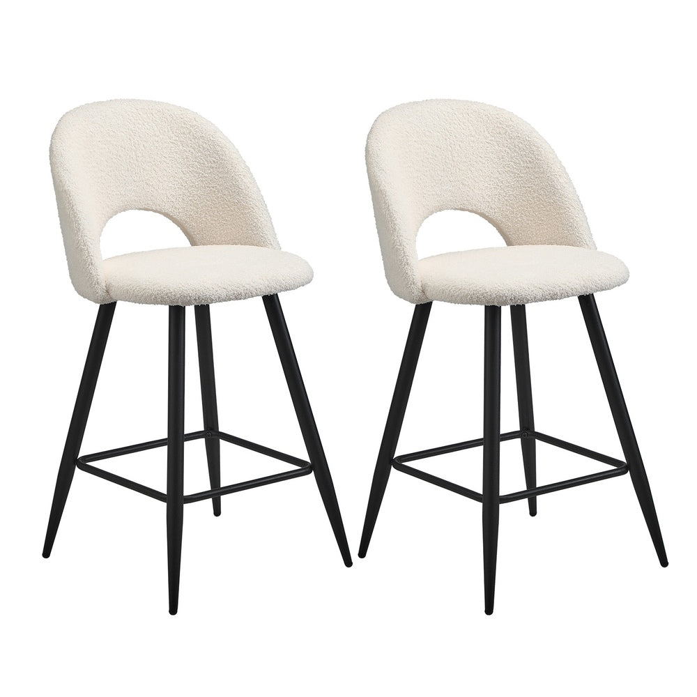Bar Stools Kitchen Counter Stool Boucle Green/White