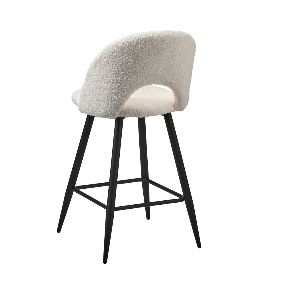 Bar Stools Kitchen Counter Stool Boucle Green/White