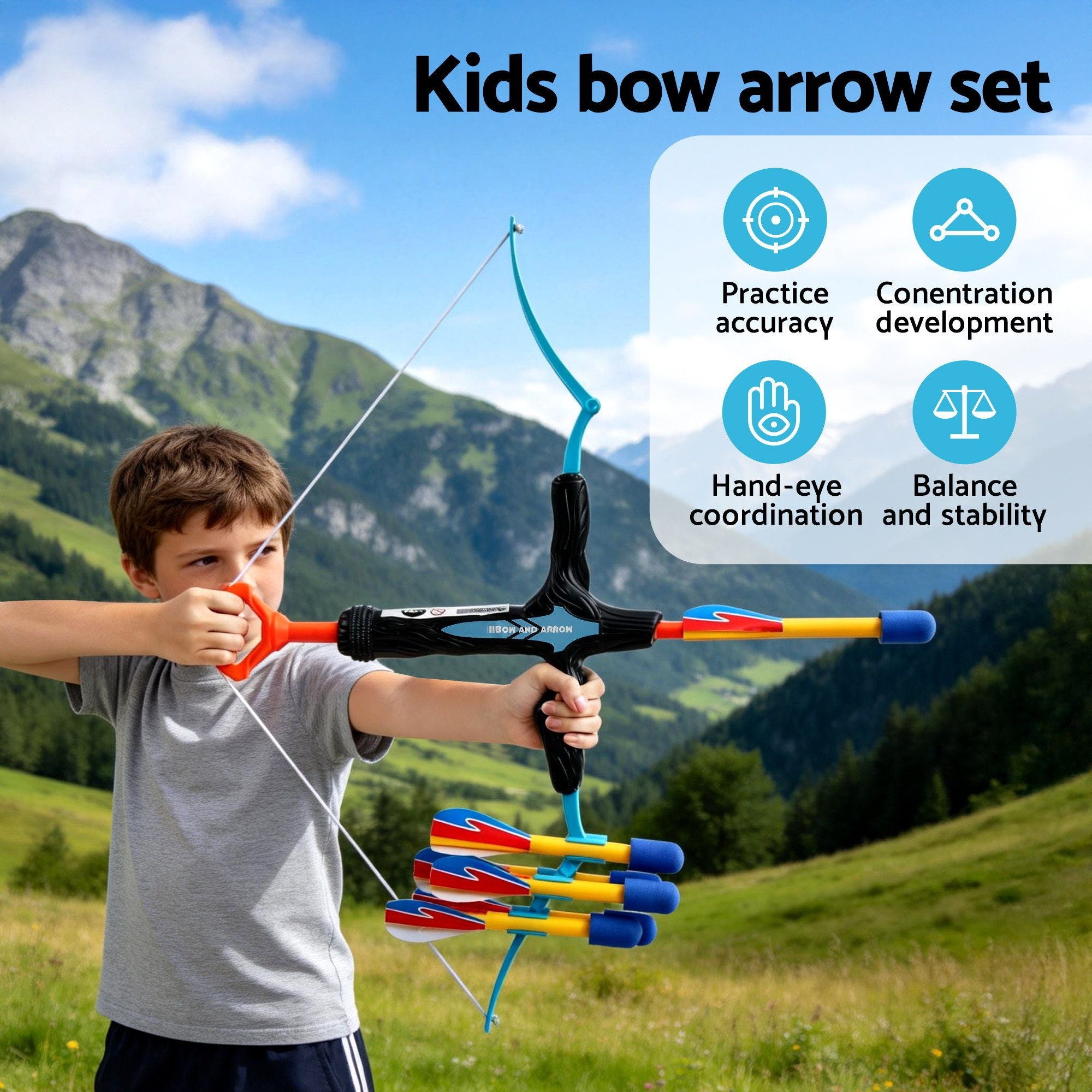 Kids Bow Arrow Set Archery Toy 6 Arrows | Simpledeals