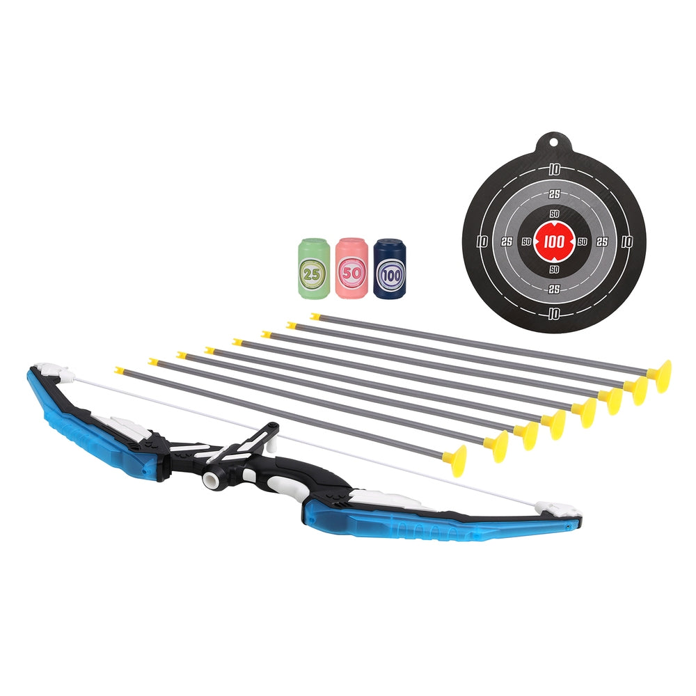 Kids Bow and Arrow Target Set Outdoor Sport Archery Toys Bottle LED Light with Outdoor Play Equipment