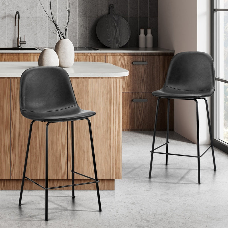 Bar Stools Kitchen Dining Chair PU Leather - Bar Stool - photo 19