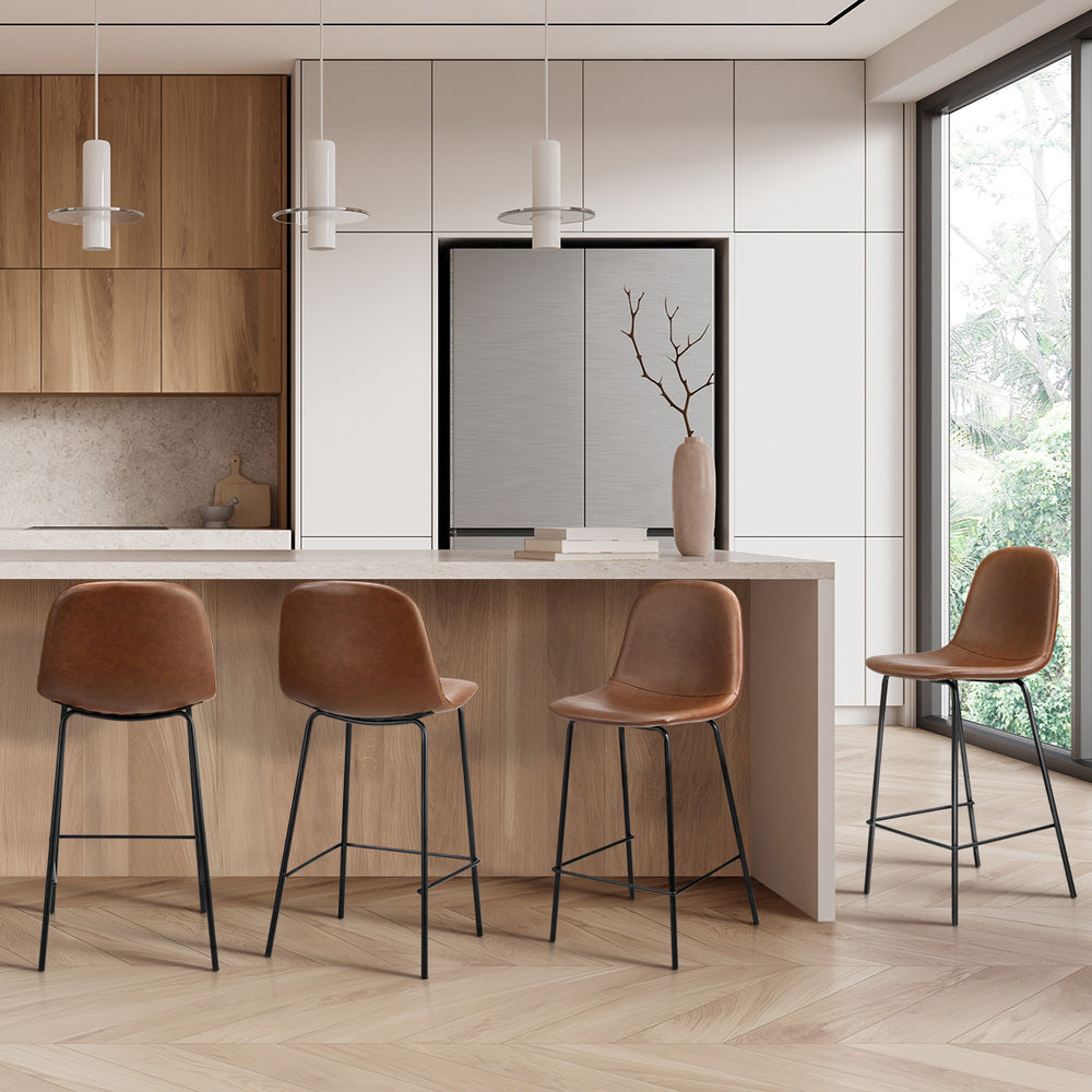 Bar Stools Kitchen Dining Chair PU Leather