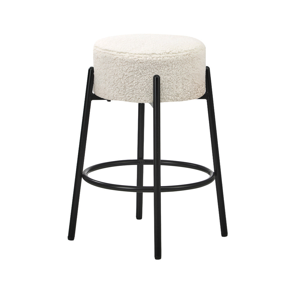 Bar Stools Kitchen Round Stool Boucle Fabric
