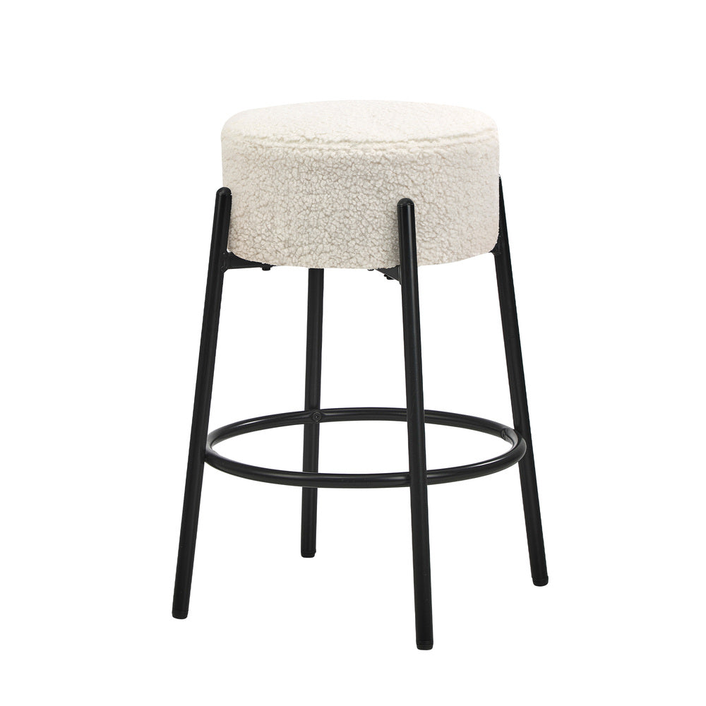 Bar Stools Kitchen Round Stool Boucle Fabric