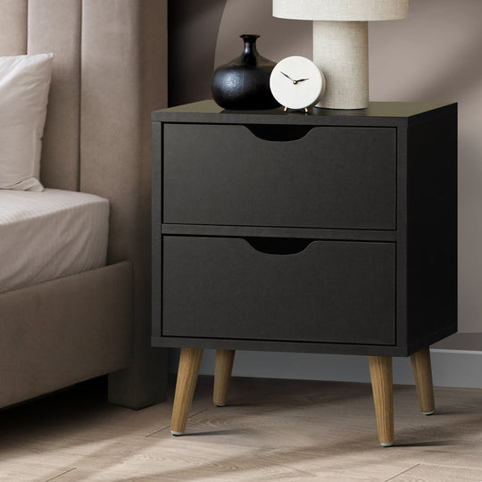 Bedside Tables 2 Drawers Side Table Bedroom Furniture