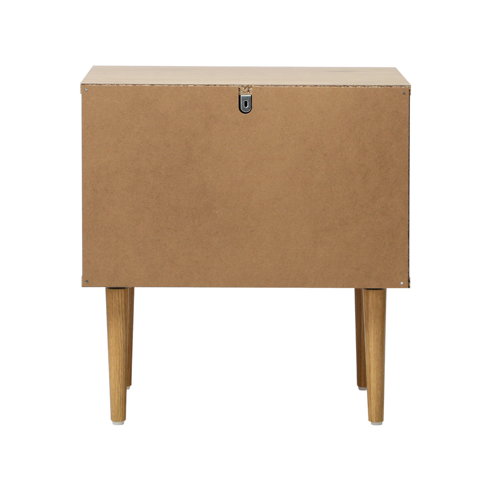 2 Drawer Bedside Table Metal Handle Natural | Simpledeals