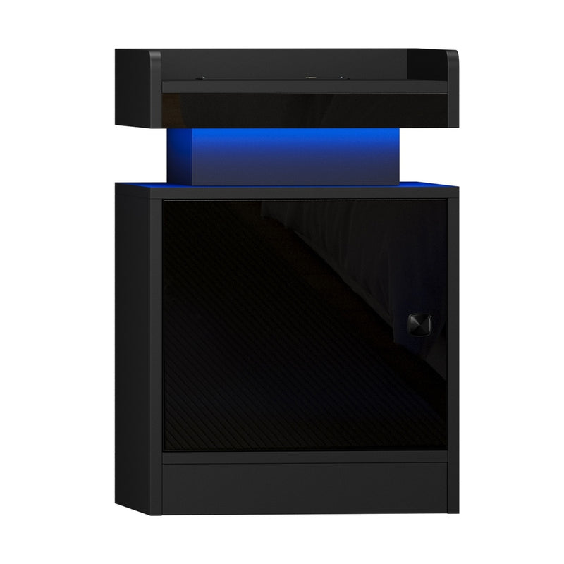 Bedside Table - 2x LED Bedside Table USB Charging Station - photo 10