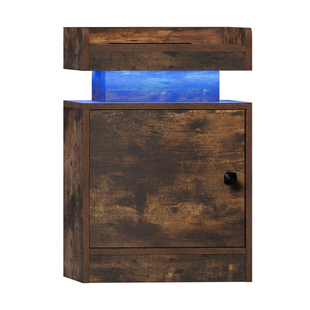 2x LED Bedside Table USB Charging Station