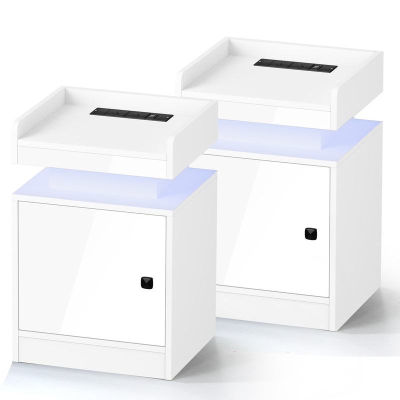 2x LED Bedside Table USB Charging Station - Bedside Table - photo 19