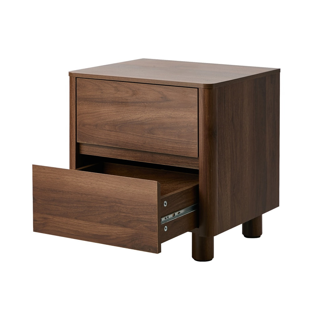 Bedside Table Storage Cabinets Nightstand Black/Walnut