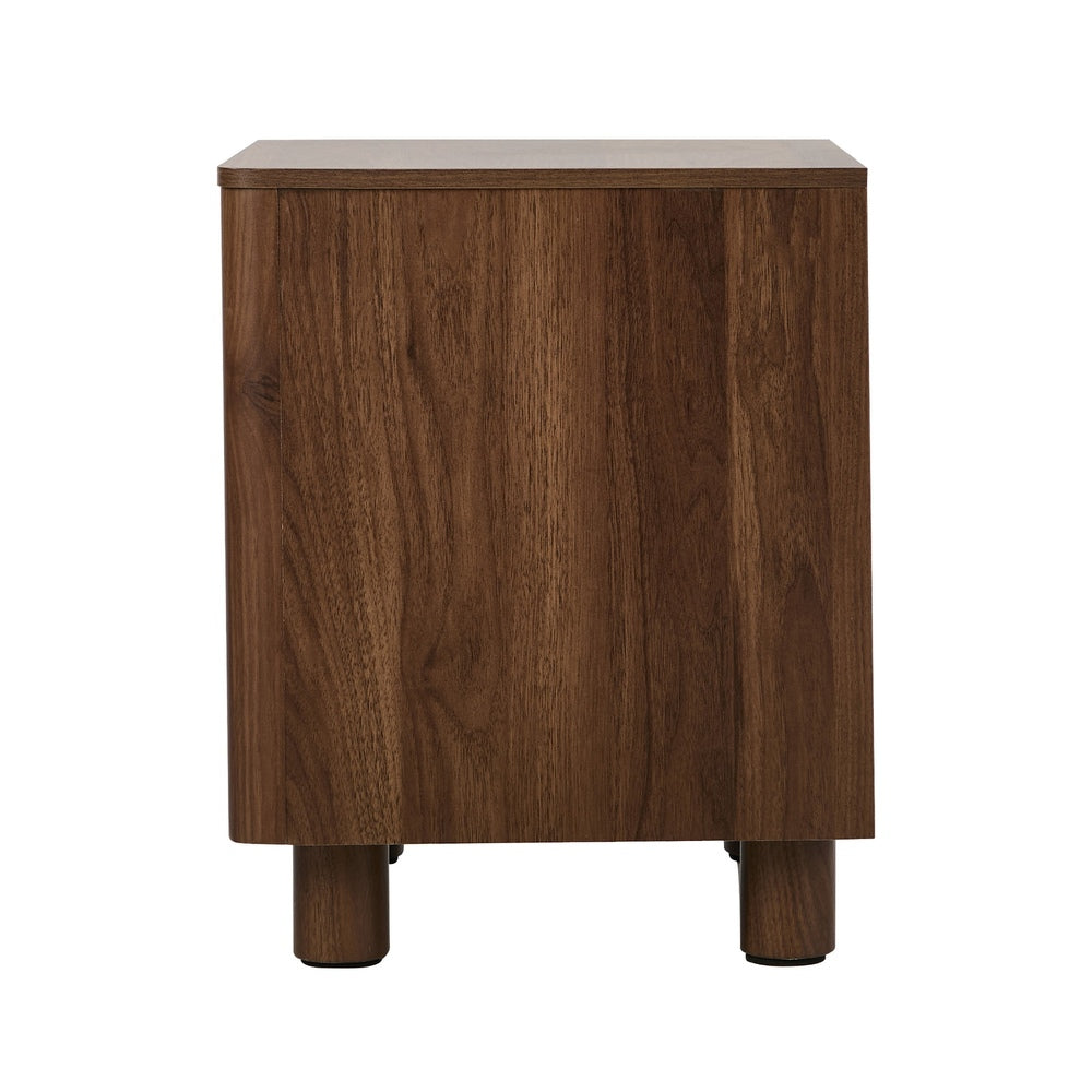 Bedside Table Storage Cabinets Nightstand Black/Walnut