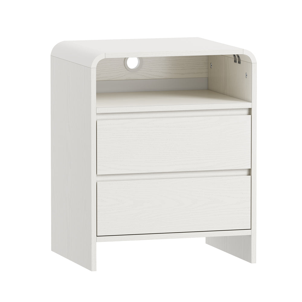 White bedside table 48x40x60cm, side view