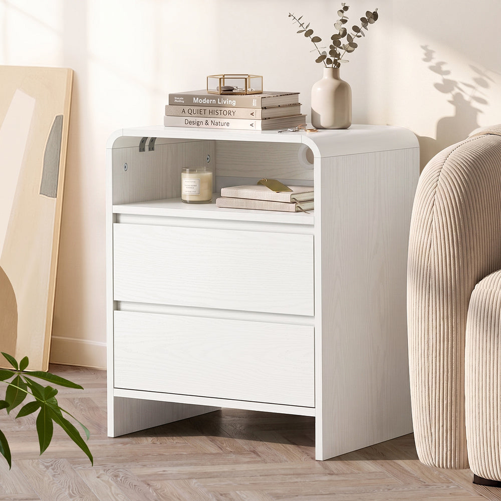 White bedside table 48x40x60cm