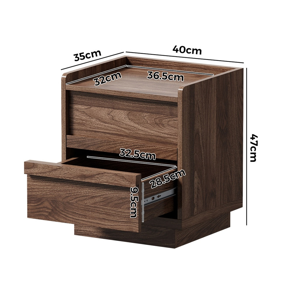 Walnut bedside table 40x35x47cm, view 7
