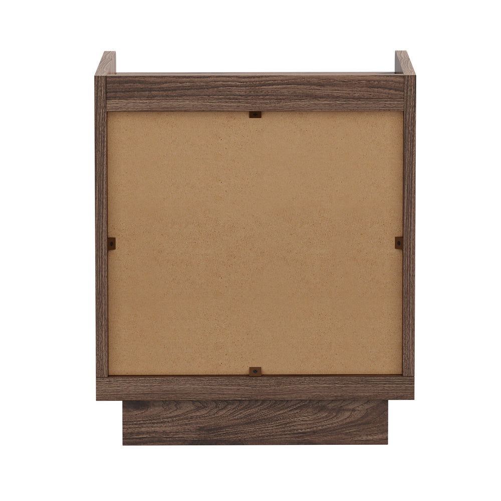 Walnut bedside table 40x35x47cm, in room setting