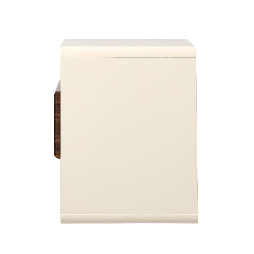 Bedside Table With Drawer Open Shelves Retro-Modern
