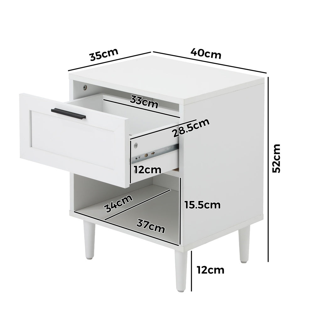 Bedside Table Nightstand Bedroom Storage Cabinet