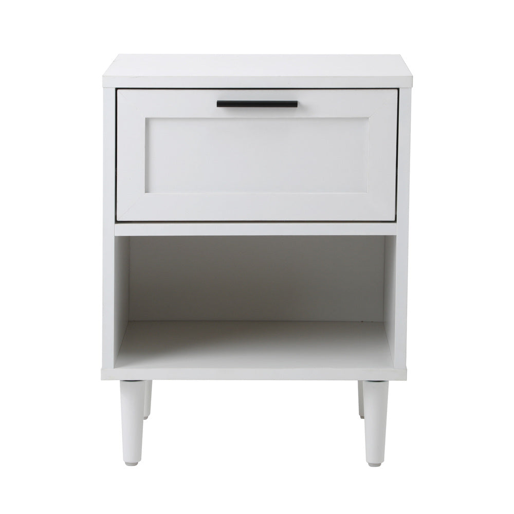 Bedside Tables Set of 2 Nightstand Natural White