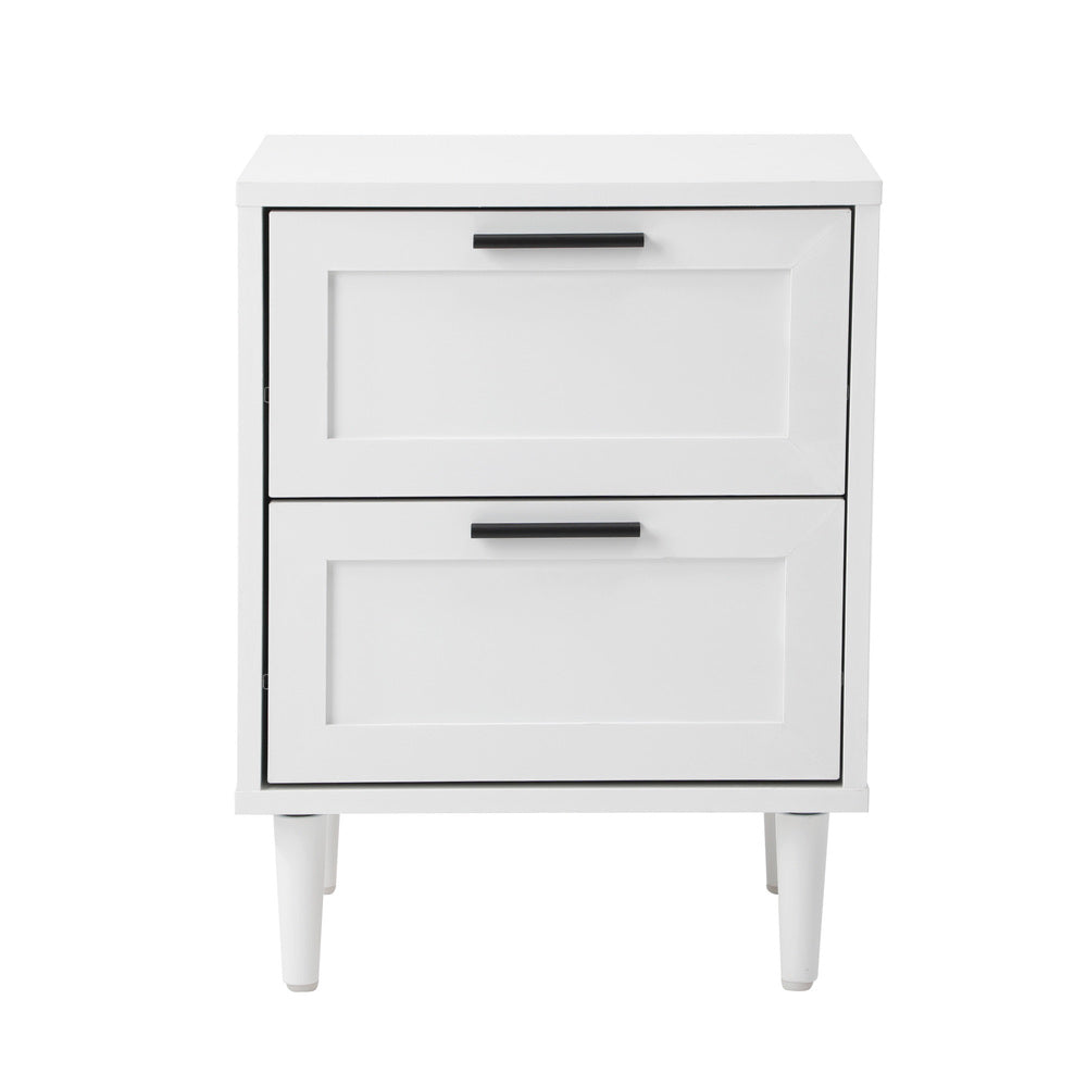 Bedside Tables Set of 2 Nightstand Natural White