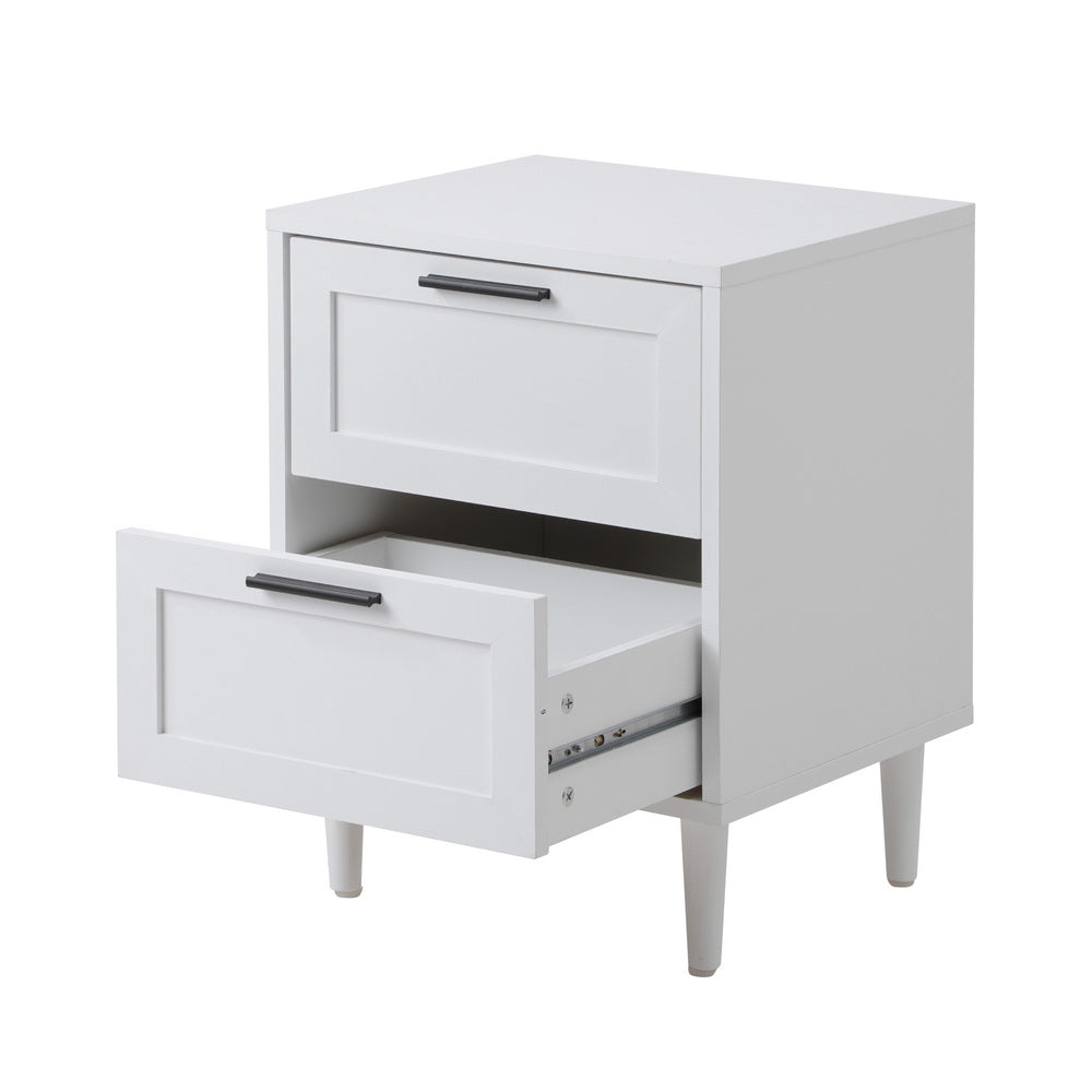 Bedside Tables Set of 2 Nightstand Natural White