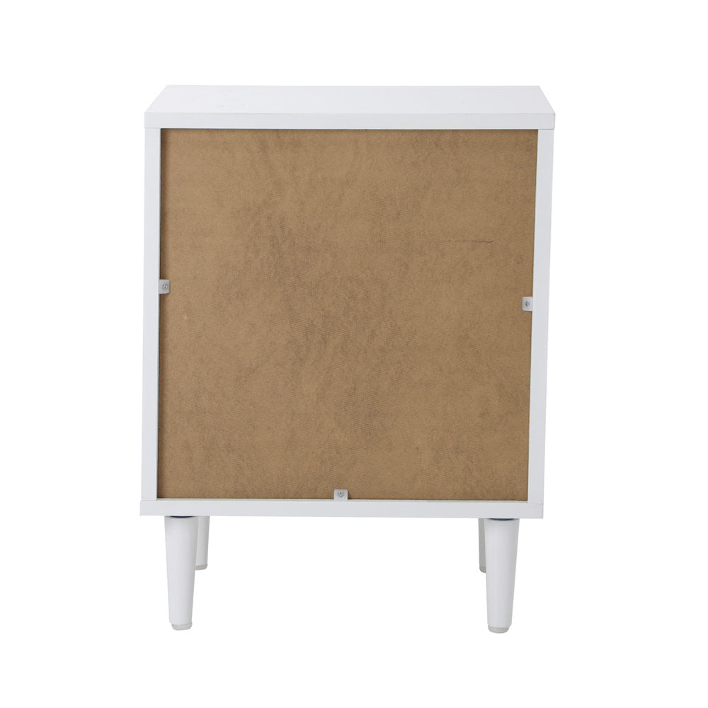 Bedside Tables Set of 2 Nightstand Natural White