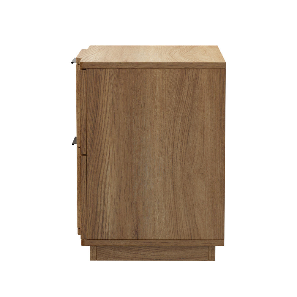 Bedside Tables 2 Drawers Natural Set of 2 | Simpledeals