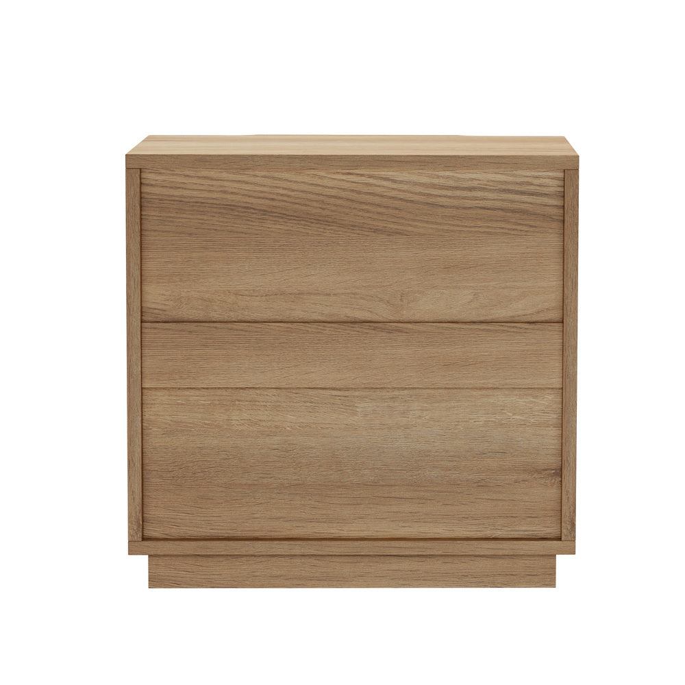 Bedside Tables 2 Drawers Natural Set of 2 | Simpledeals
