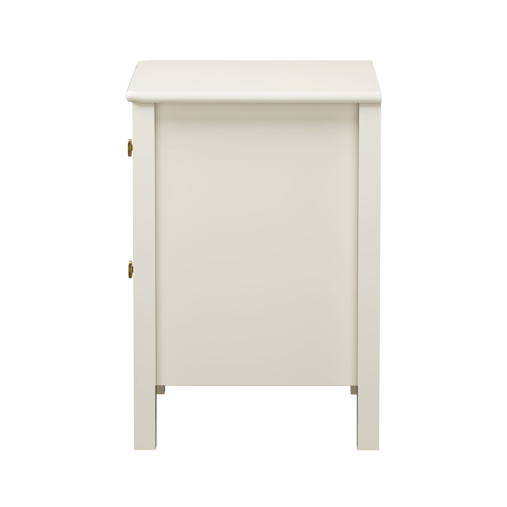 Bedside Table 2 Drawers White 45x35x50cm