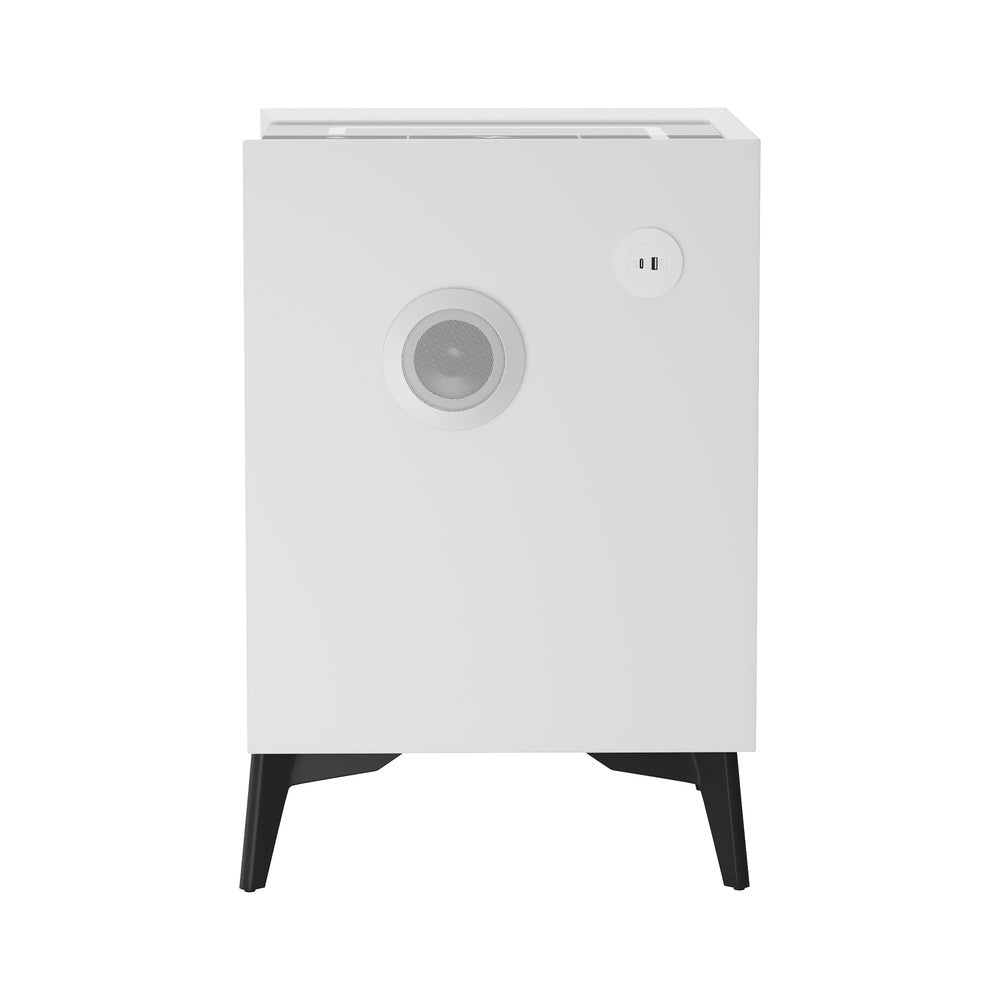 Smart Bedside Table Wireless Charging LED Lights 3 Drawers