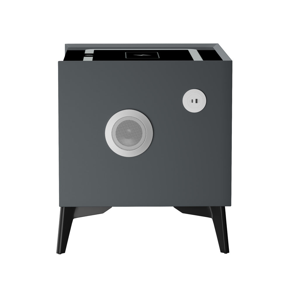 Smart Bedside Table Wireless Charging LED 2 Drawers