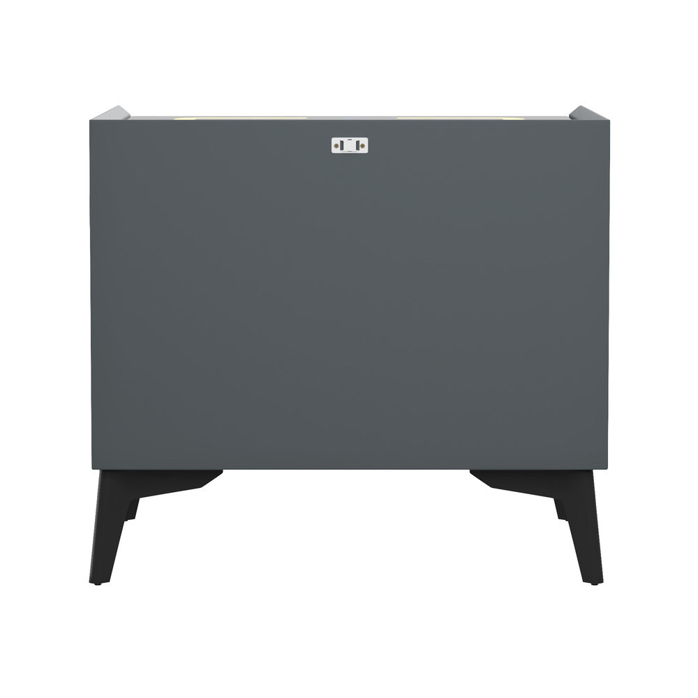 Smart Bedside Table Wireless Charging LED 2 Drawers