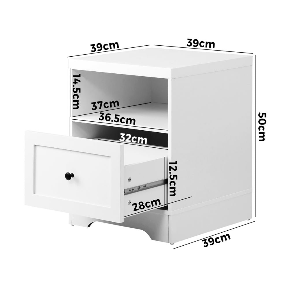 Bedside Tables Drawers Bedroom Hamptons Furniture Storage Cabinet