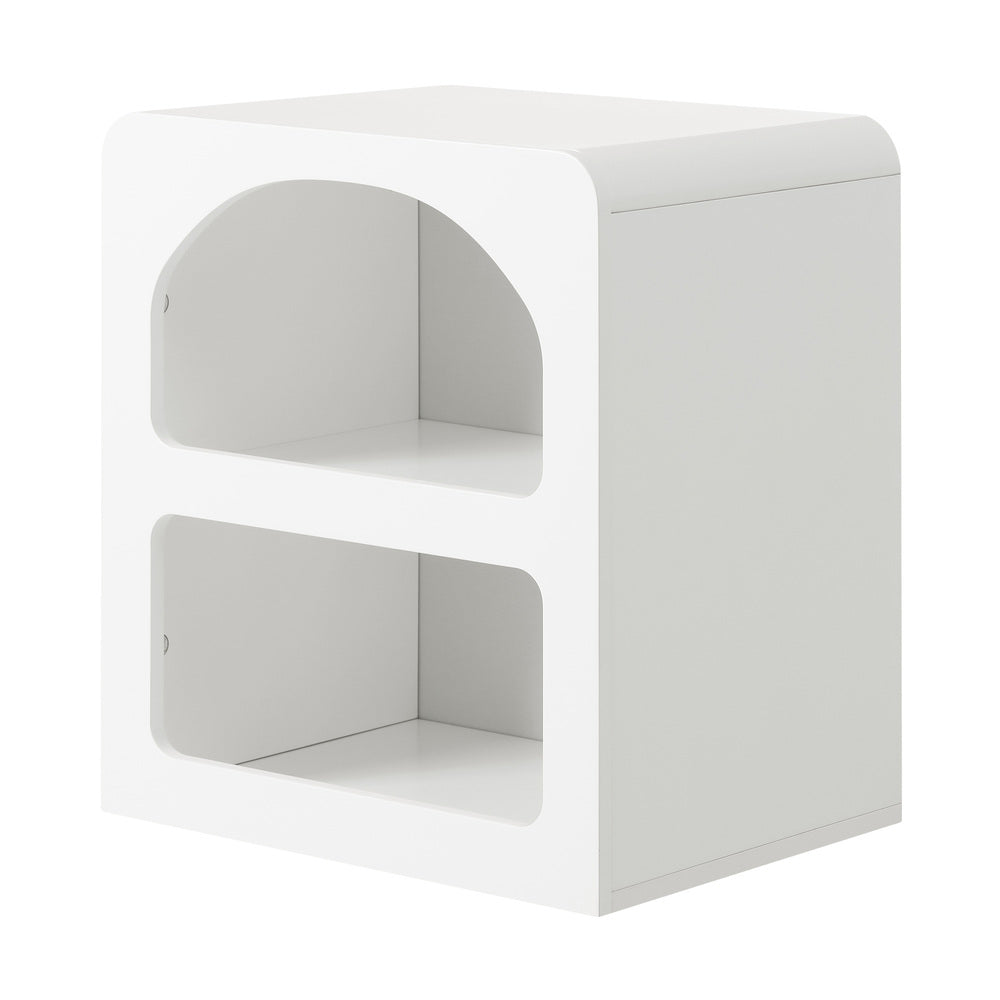 Bedside Tables Set of 2 Display Shelf White