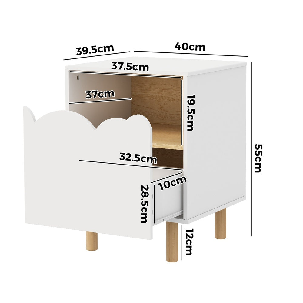 Natural bedside table 40x39.5x55cm, view 10