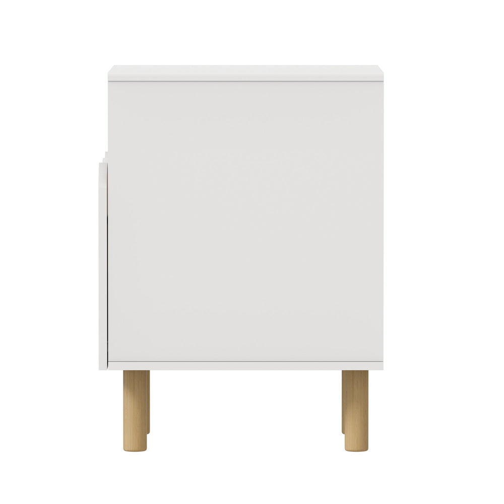 Natural bedside table 40x39.5x55cm, in room setting