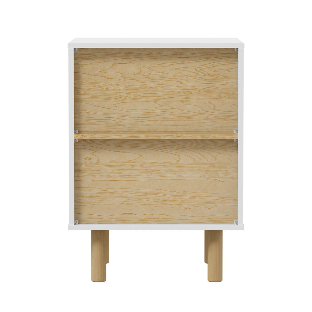 Natural bedside table 40x39.5x55cm, rear view