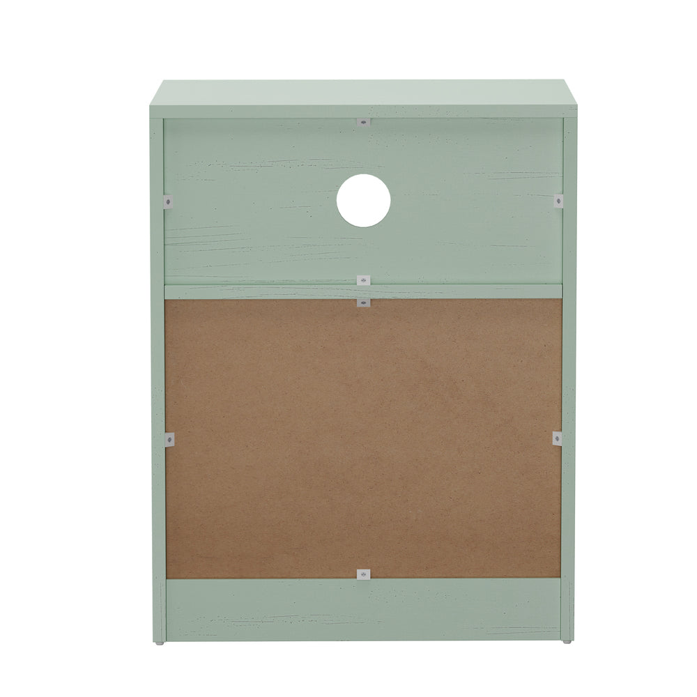 Green Bedside Table 2 Drawers Nightstand | Simpledeals
