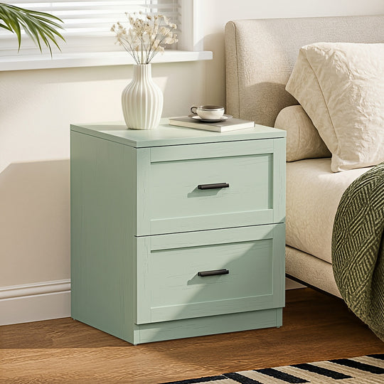 Green Bedside Table 2 Drawer Nightstand | Simpledeals