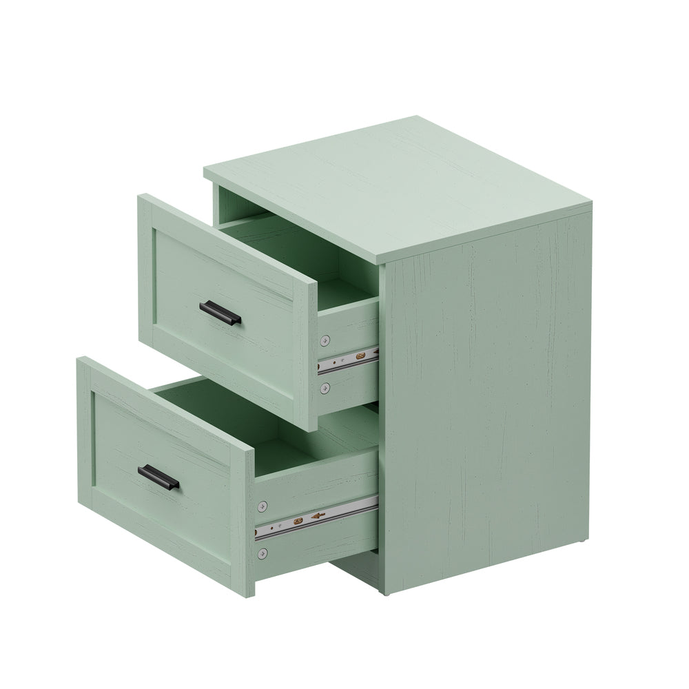 Green Bedside Table 2 Drawer Nightstand | Simpledeals