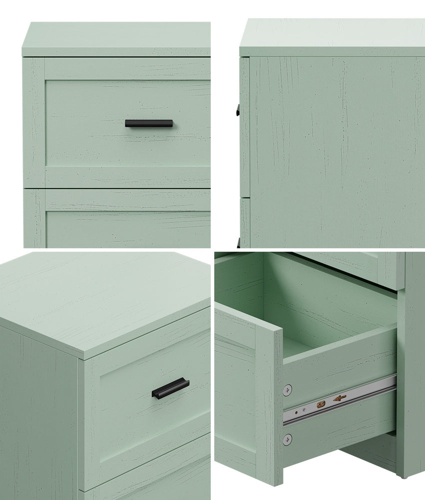Green Bedside Table 2 Drawer Nightstand | Simpledeals