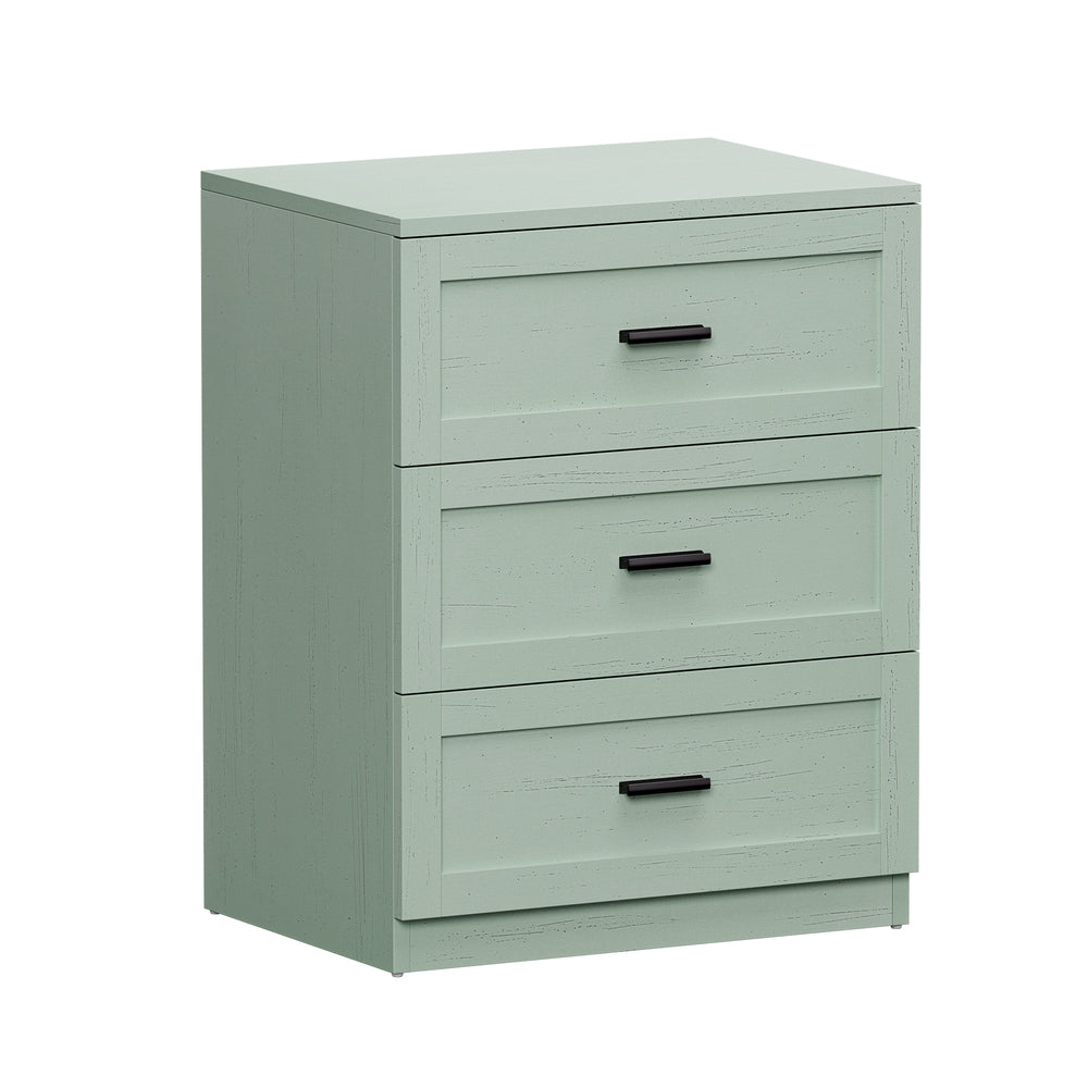 3 Drawer Bedside Table Green Nightstand | Simpledeals
