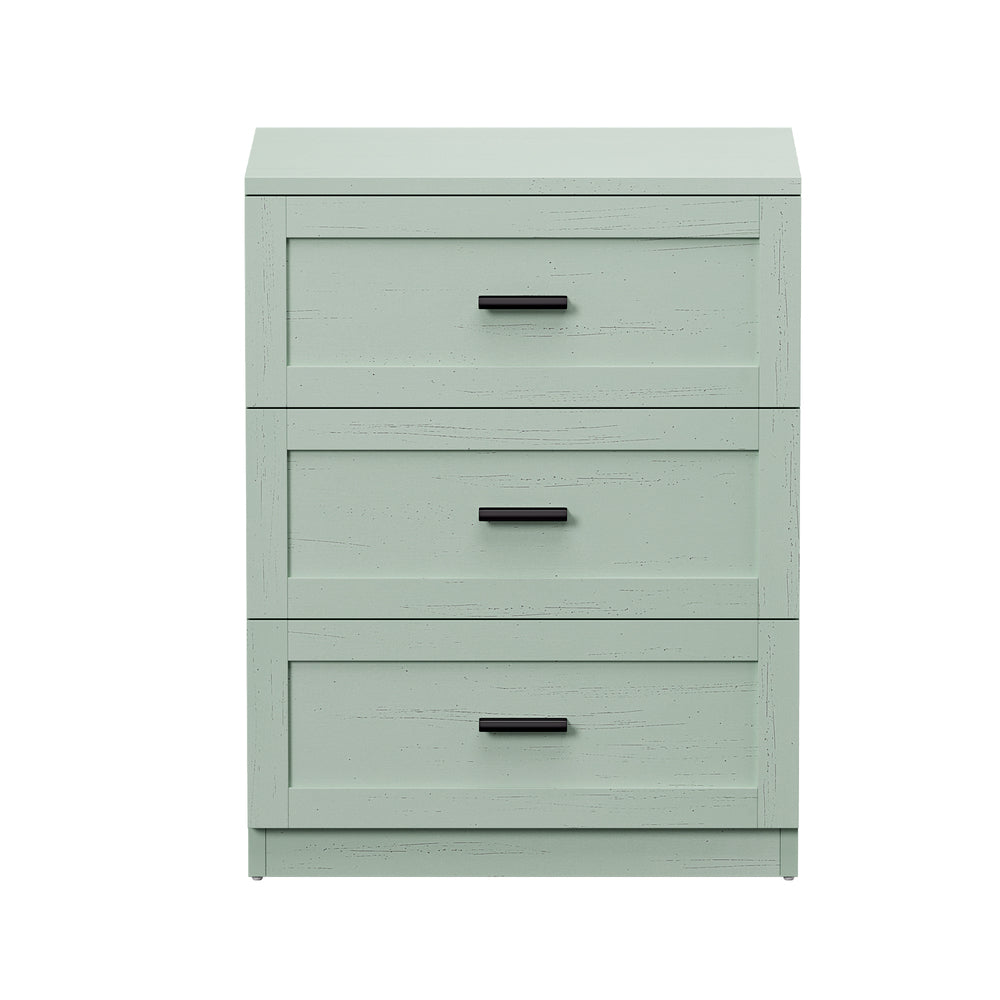 3 Drawer Bedside Table Green Nightstand | Simpledeals