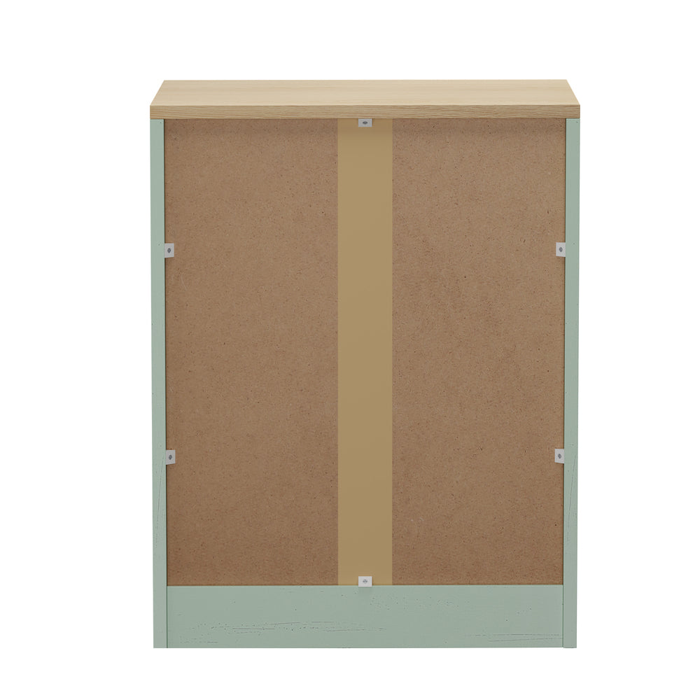 3 Drawer Bedside Tables Set of 2 Natural Green | Simpledeals